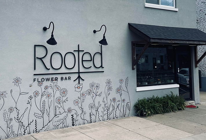 Rooted Flower Bar Entrance